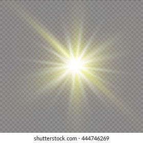 Glow light effect. Star burst with sparkles. Vector illustration