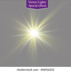 Glow light effect. Star burst with sparkles. Vector illustration