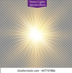 Glow light effect. Star burst with sparkles. Vector illustration