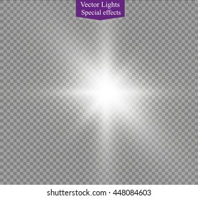 Glow light effect. Star burst with sparkles. Vector illustration