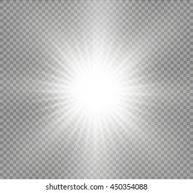 Glow light effect. Star burst with sparkles. Vector illustration
