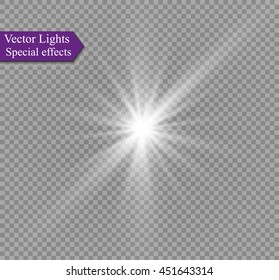 Glow light effect. Star burst with sparkles. Vector illustration