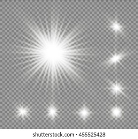 Glow light effect. Star burst with sparkles. Vector illustration