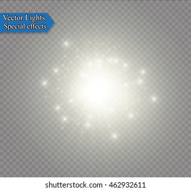 Glow light effect. Star burst with sparkles. Vector illustration