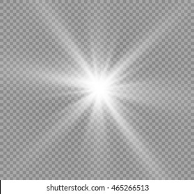 Glow light effect. Star burst with sparkles. Vector illustration