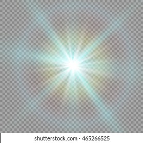 Glow light effect. Star burst with sparkles. Vector illustration