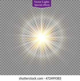Glow light effect. Star burst with sparkles. Vector illustration