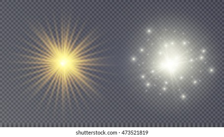 Efecto luminoso. Estrella estalló de chispas. Ilustración del vector