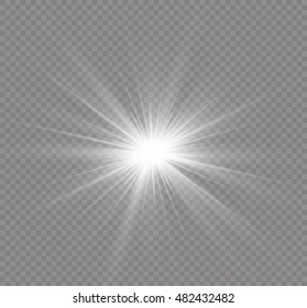 Glow light effect. Star burst with sparkles. Vector illustration