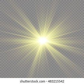 Glow light effect. Star burst with sparkles. Vector illustration