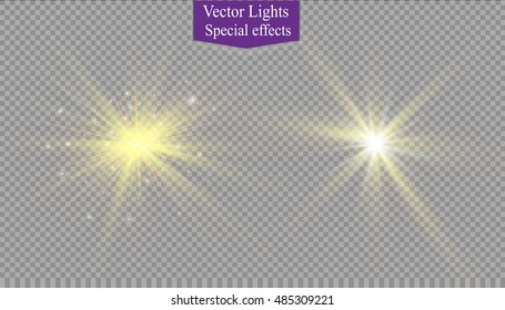 Glow light effect. Star burst with sparkles. Vector illustration