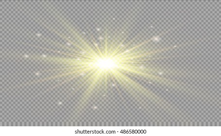 Glow light effect. Star burst with sparkles. Vector illustration