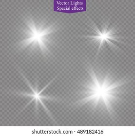 Glow light effect. Star burst with sparkles. Vector illustration