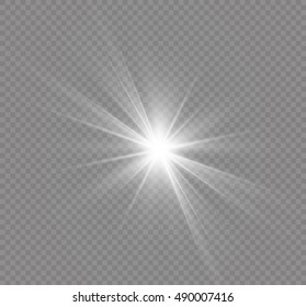 Glow light effect. Star burst with sparkles. Vector illustration