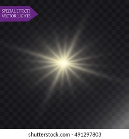 Glow light effect. Star burst with sparkles. Vector illustration