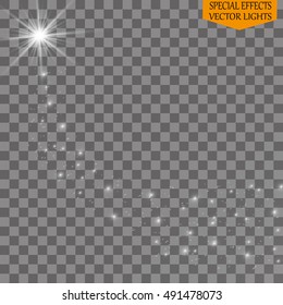 Glow light effect. Star burst with sparkles. Vector illustration