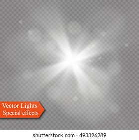 Glow light effect. Star burst with sparkles. Vector illustration