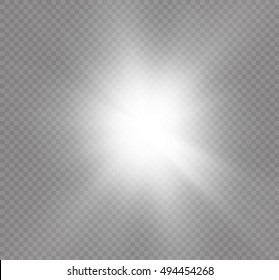 Glow light effect. Star burst with sparkles.