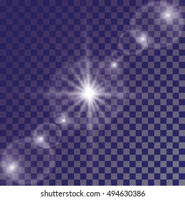 Glow light effect. Star burst with sparkles. Vector illustration