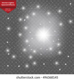 Glow light effect. Star burst with sparkles. Vector illustration