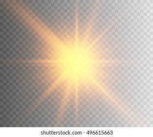 Glow light effect. Star burst with sparkles. Vector illustration