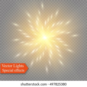 Glow light effect. Star burst with sparkles. Vector illustration