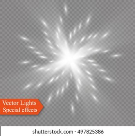 Glow light effect. Star burst with sparkles. Vector illustration