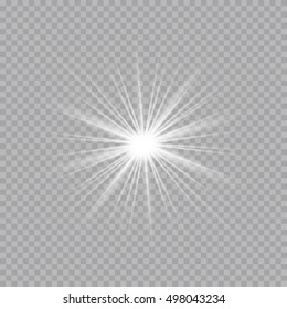Glow light effect. Star burst with sparkles. Vector illustration