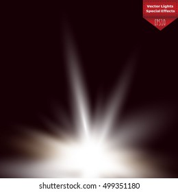 Glow light effect. Star burst with sparkles. Vector illustration