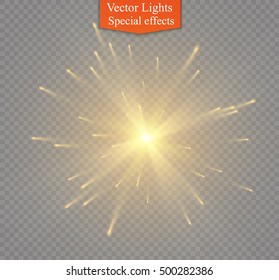Glow light effect. Star burst with sparkles. Vector illustration