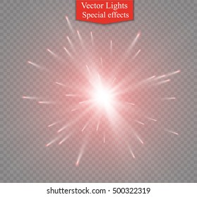 Glow light effect. Star burst with sparkles. Vector illustration