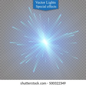 Glow light effect. Star burst with sparkles. Vector illustration