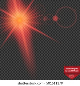 Glow light effect. Star burst with sparkles. Vector illustration
