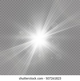 Glow light effect. Star burst with sparkles. Vector illustration