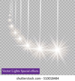 Glow light effect. Star burst with sparkles. Vector illustration