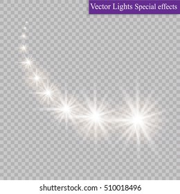 Glow light effect. Star burst with sparkles. Vector illustration