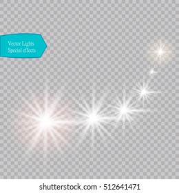Glow light effect. Star burst with sparkles. Vector illustration
