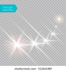 Efecto luminoso. Estrella estalló de chispas. Ilustración del vector