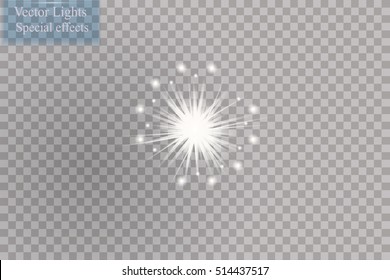 Glow light effect. Star burst with sparkles. Vector illustration