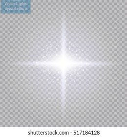 Glow light effect. Star burst with sparkles. Vector illustration