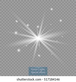 Glow light effect. Star burst with sparkles. Vector illustration