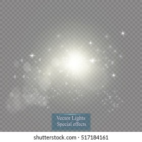 Glow light effect. Star burst with sparkles. Vector illustration