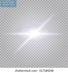 Glow light effect. Star burst with sparkles. Vector illustration