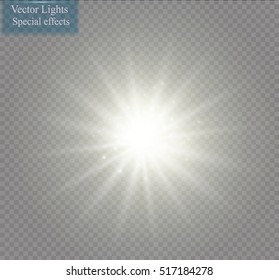 Glow light effect. Star burst with sparkles. Vector illustration