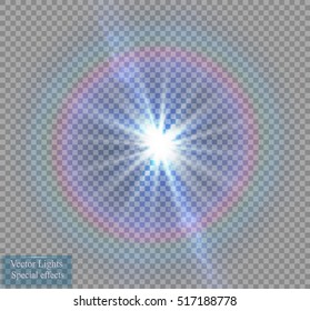 Glow light effect. Star burst with sparkles. Vector illustration
