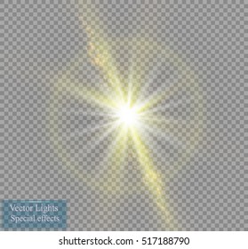 Glow light effect. Star burst with sparkles. Vector illustration