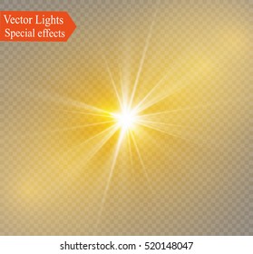 Glow light effect. Star burst with sparkles.Sun.