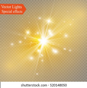 Glow light effect. Star burst with sparkles.Sun.