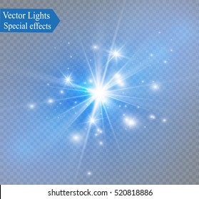 Glow light effect. Star burst with sparkles.Sun.