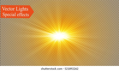 Glow light effect. Star burst with sparkles.Sun.